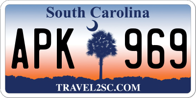 SC license plate APK969