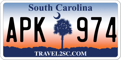 SC license plate APK974