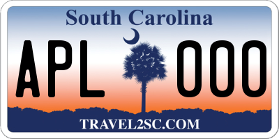 SC license plate APL000