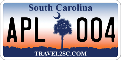 SC license plate APL004