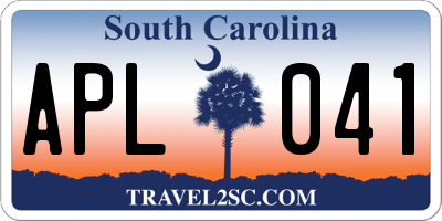 SC license plate APL041