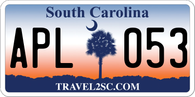SC license plate APL053