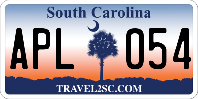 SC license plate APL054