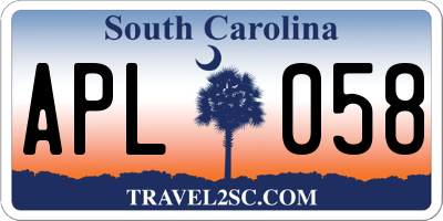 SC license plate APL058