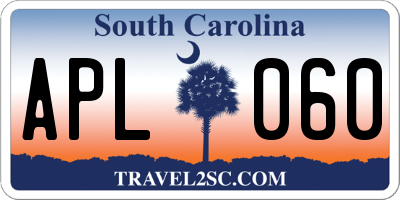 SC license plate APL060