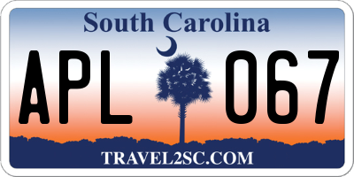 SC license plate APL067