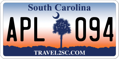 SC license plate APL094