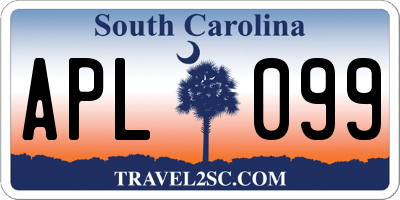 SC license plate APL099