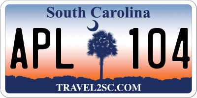 SC license plate APL104