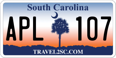 SC license plate APL107