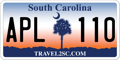 SC license plate APL110