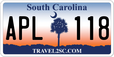 SC license plate APL118