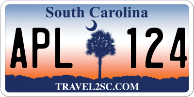 SC license plate APL124