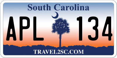 SC license plate APL134
