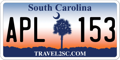 SC license plate APL153