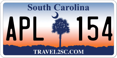 SC license plate APL154