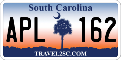 SC license plate APL162