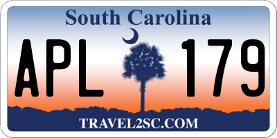 SC license plate APL179