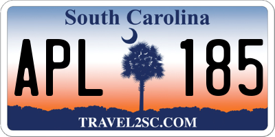 SC license plate APL185