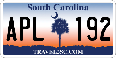 SC license plate APL192