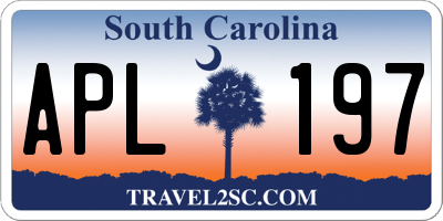 SC license plate APL197