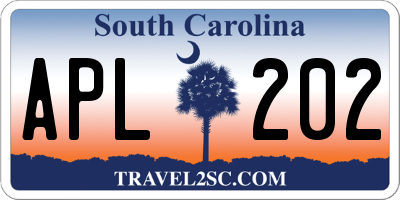 SC license plate APL202
