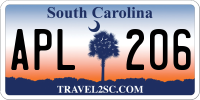 SC license plate APL206