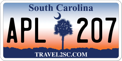 SC license plate APL207