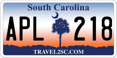 SC license plate APL218