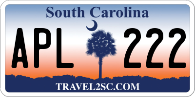 SC license plate APL222