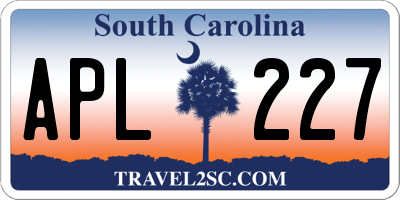SC license plate APL227