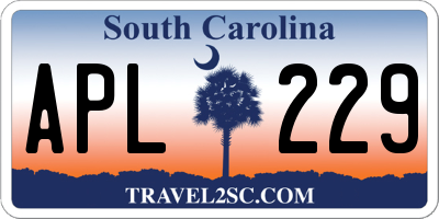 SC license plate APL229