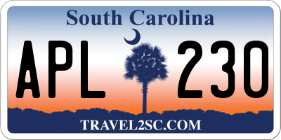 SC license plate APL230