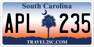SC license plate APL235