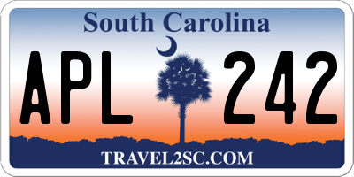 SC license plate APL242