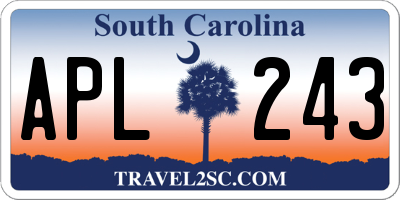 SC license plate APL243