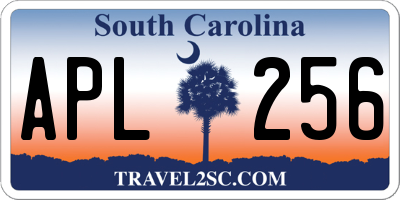 SC license plate APL256