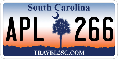 SC license plate APL266