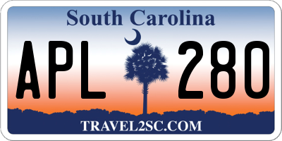 SC license plate APL280