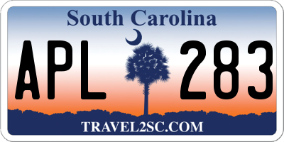 SC license plate APL283