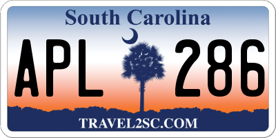 SC license plate APL286
