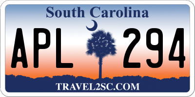 SC license plate APL294