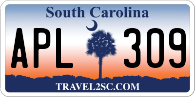 SC license plate APL309