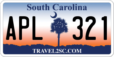 SC license plate APL321