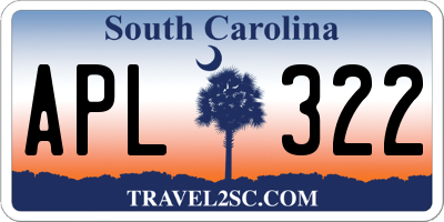 SC license plate APL322