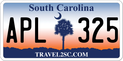SC license plate APL325