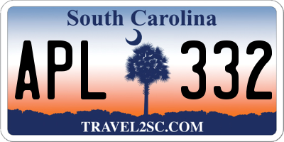 SC license plate APL332