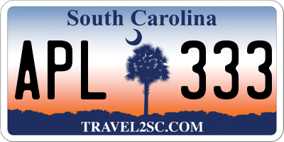 SC license plate APL333