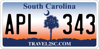 SC license plate APL343