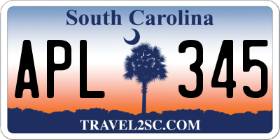 SC license plate APL345